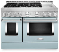 KitchenAid 6.3 Cu. Ft. Smart Dual Fuel Range with Self-Clean and Griddle - Miami Blue - KFDC558JMB 