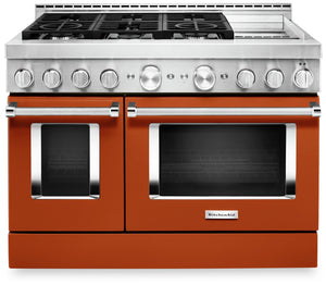 KitchenAid 6.3 Cu. Ft. Smart Dual Fuel Range with Self-Clean and Griddle - Scorched Orange - KFDC558JSC