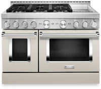 KitchenAid 6.3 Cu. Ft. Smart Dual Fuel Range with Self-Clean and Griddle - Milkshake - KFDC558JMH 