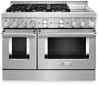 KitchenAid 6.3 Cu. Ft. Smart Dual Fuel Range with Self-Clean and Griddle - Stainless Steel - KFDC558… 