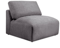 Lotus Chenille Armless Chair - Charcoal 