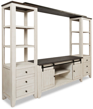 Madison Rustic 4 Piece Entertainment Centre with Storage and Cable Management for TV's up to 65