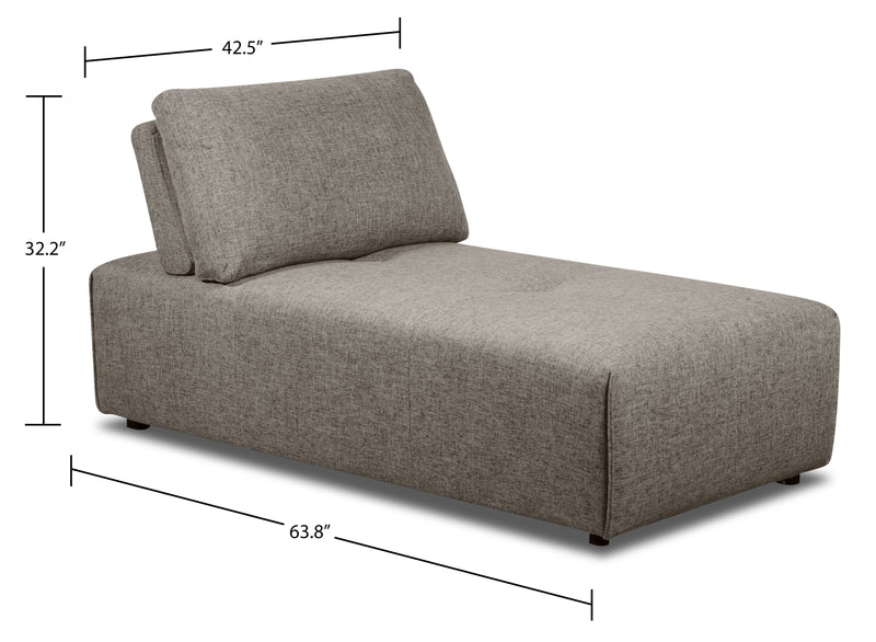 Modera Linen-Look Fabric Armless Chaise - Grey | The Brick