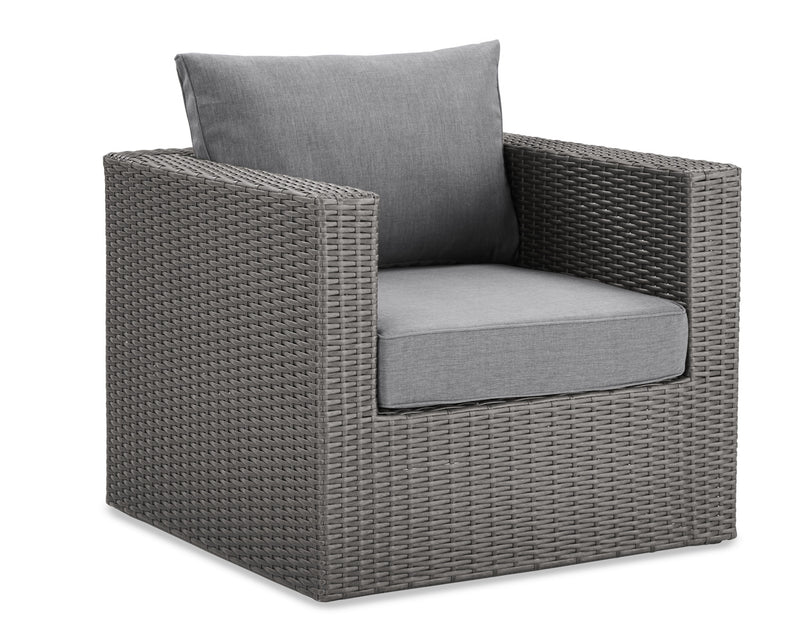 Morris Outdoor Patio Chair - Hand-Woven Resin Wicker, Olefin Fabric ...