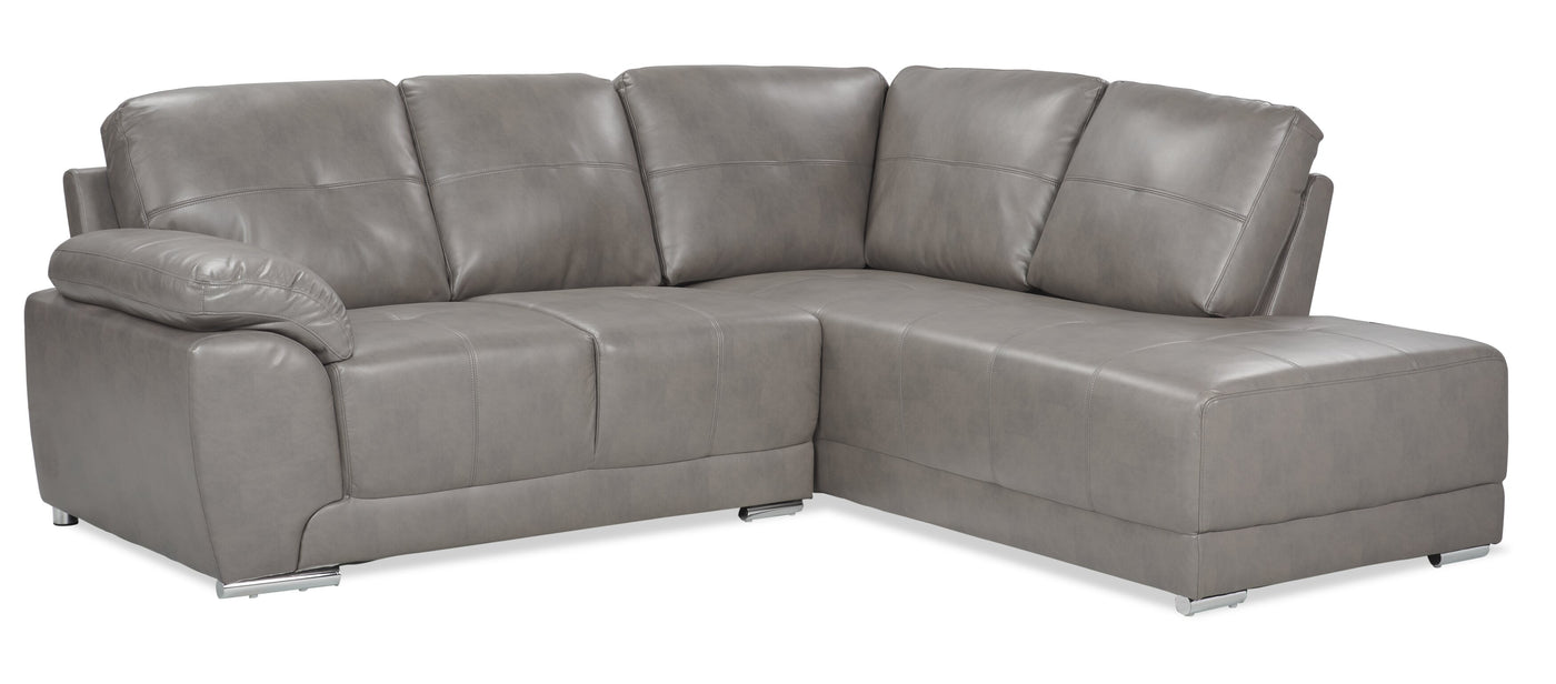 Leather sectional the deals brick