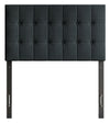 Ellis Upholstered Headboard in Charcoal Fabric, Button Tufted - Twin Size