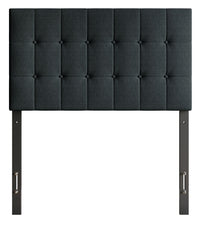 Ellis Upholstered Headboard in Charcoal Fabric, Button Tufted - Twin Size 
