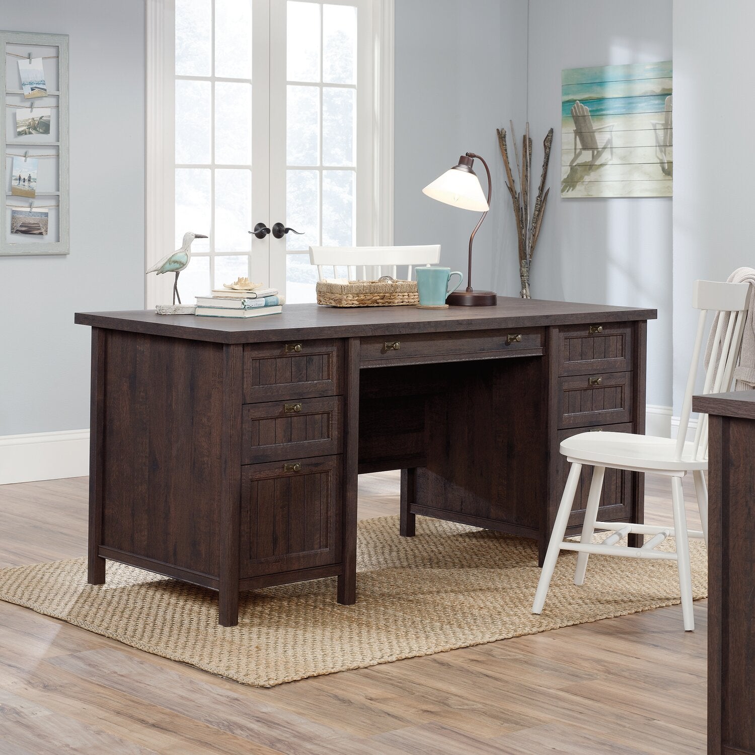 Retta Executive Office Desk - Coffee Oak | The Brick