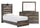 Abby 5pc Bedroom Set with Panel Bed, Dresser & Mirror for Kids, LED, USB, Brown - Twin Size