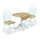 Hana 3pc Drop-Leaf Dining Set with Table & 2 Chairs, Pedestal Base, 40