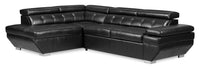 Element Left-Facing Leath-Aire Sectional - Black 