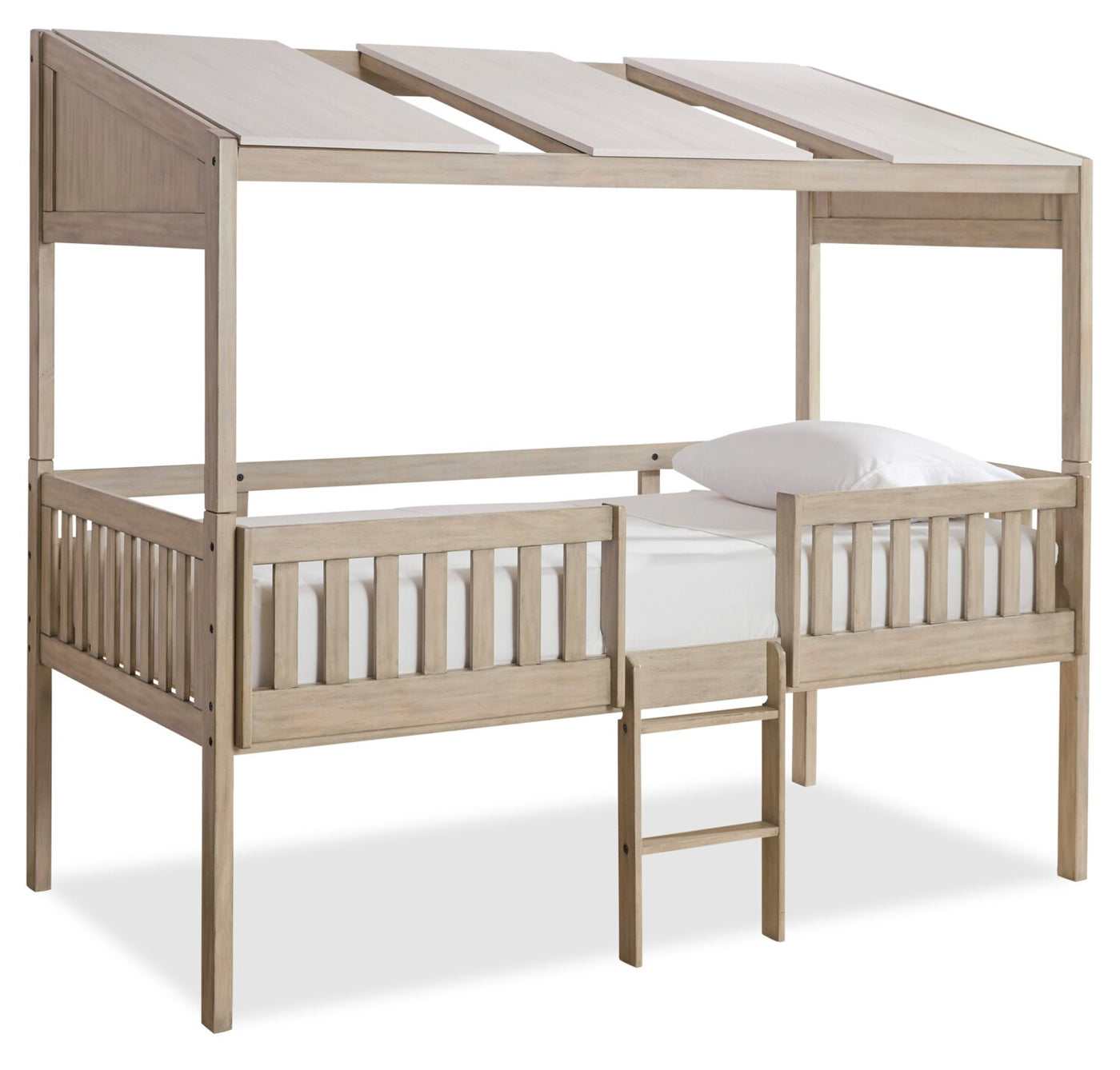 Twin/Full Size House Bed Metal Loft Bed with Roof Heavy Duty Bed Frames  Kids Bed