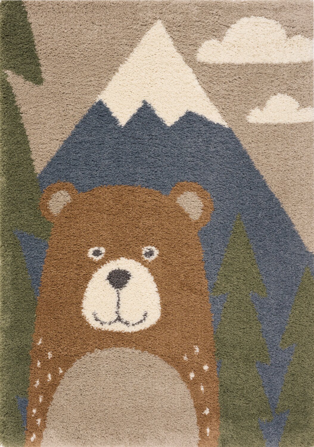 Wool Brown Teddy Bear Designer Rug