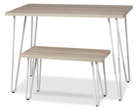 Liam Study Desk with Bench for Kids - White 