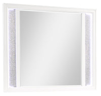 Ava Bedroom Dresser Mirror with LED Light, Glam - White 