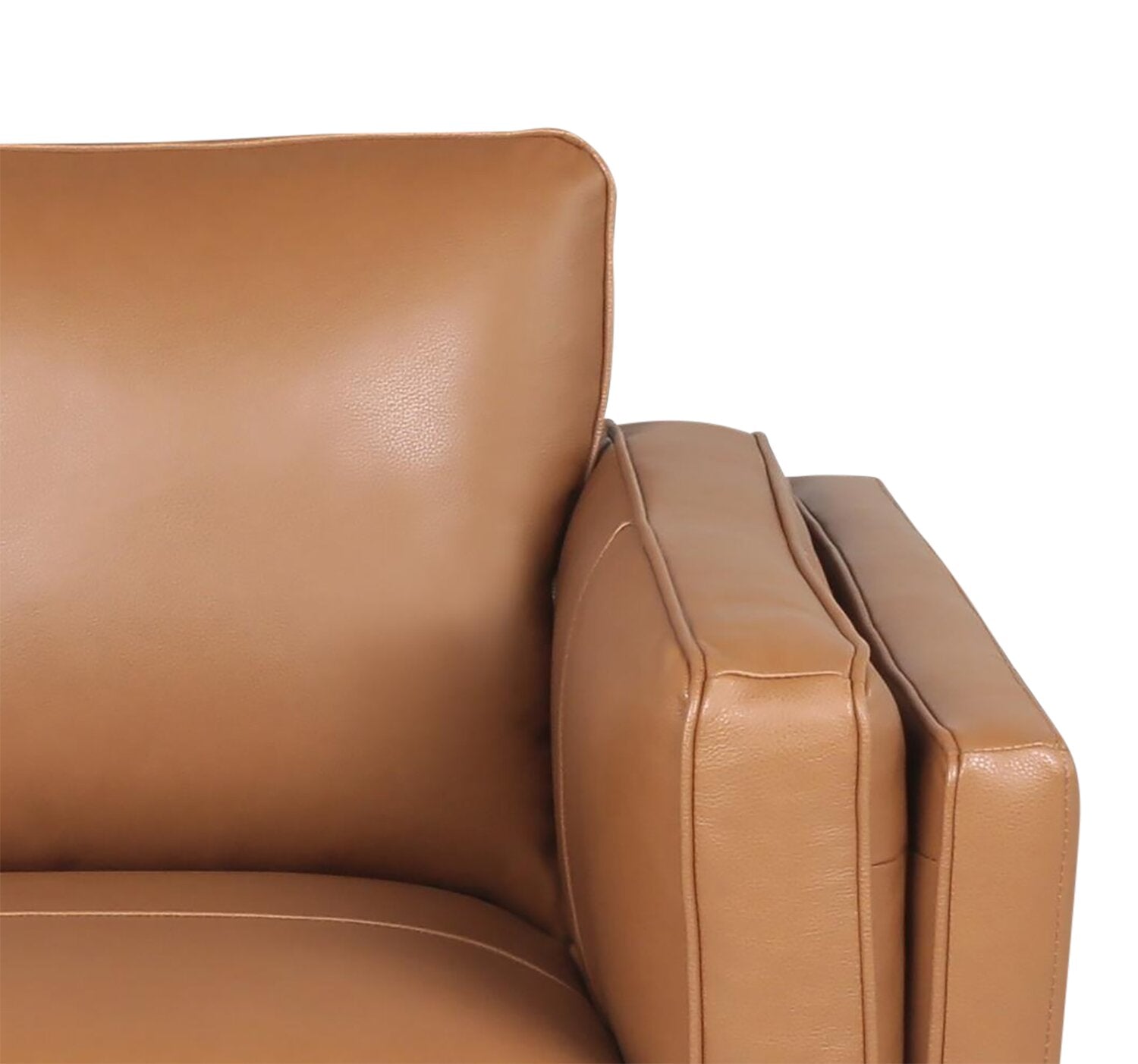 Vivia Top-Grain Genuine Leather Sofa - Caramel