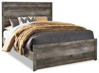 Sawyer Panel Bed with Headboard & Frame, Rustic, Grey - Queen Size 