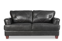 Vita 100% Genuine Leather Loveseat - Charcoal 