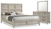 Lara 5pc Bedroom Set with Bed, Dresser & Mirror, Antique Grey - King Size