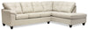 Canadian Made Addison 2-Piece Right-Facing Faux Leather Sectional with Removable Seat Cushions - Beige