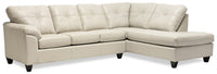 Canadian Made Addison 2-Piece Right-Facing Faux Leather Sectional with Removable Seat Cushions - Beige 