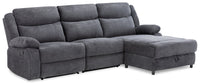 Alina 3-Piece Right-Facing Manual Reclining Sectional - Grey 