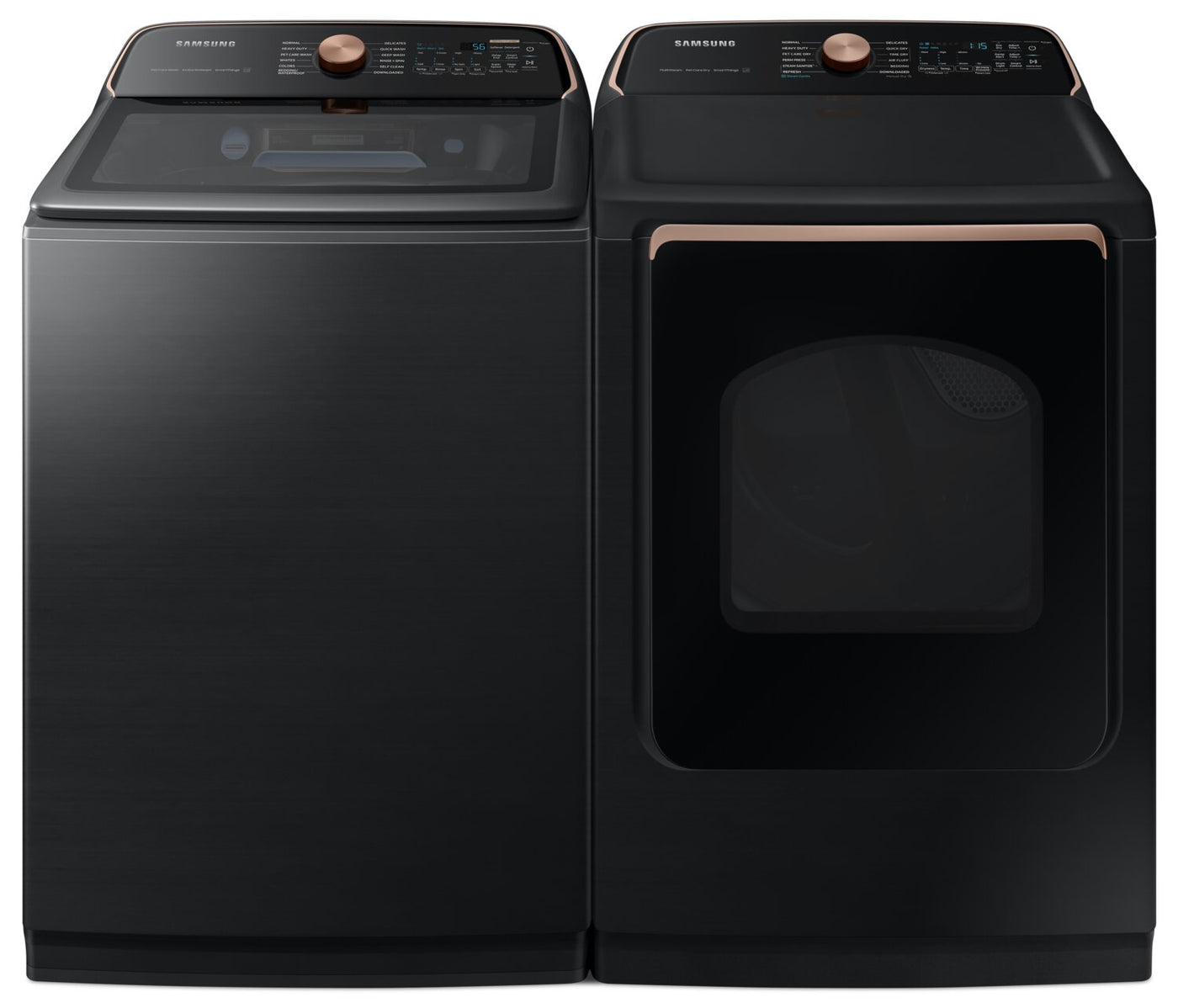 Samsung 6.2 Cu. Ft. Smart Auto Dispense Top-Load Washer and 7.4 Cu....