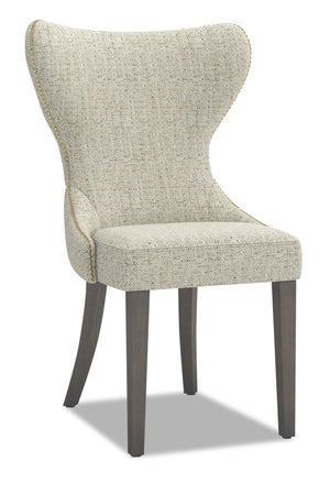 Shea Wing-Back Dining Chair with Linen-Look Fabric, Wood - Ivory