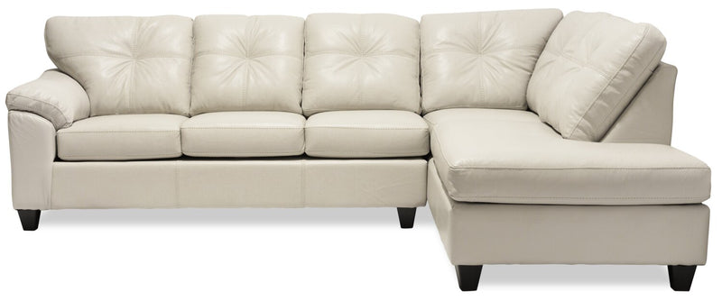 Addison 2-Piece Leath-Aire Right-Facing Sectional - Beige | The Brick