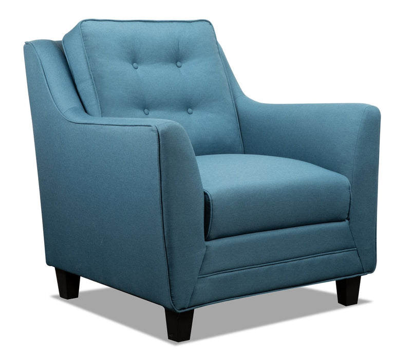 Novalee Linen-Look Fabric Chair - Blue | The Brick