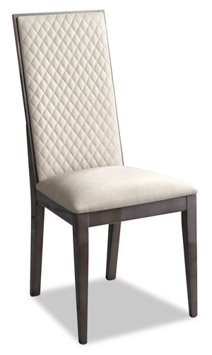 Gino Dining Chair with Vegan-Leather Fabric, Modern - Taupe