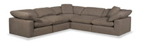 Eclipse 5-Piece Linen-Look Fabric Modular Sectional - Slate 