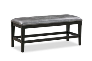 Alto Dining Bench with Vegan-Leather Fabric, Metal, 44.1
