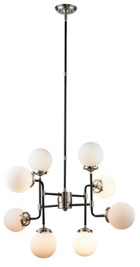 Crux Industrial Black-Brushed Nickel 8-Light Pendant Ceiling LIght