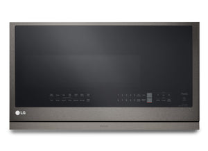 LG 2.1 Cu. Ft. Over-the-Range Microwave with ExtendaVent™ and Sensor Cooking - Smudge Proof Black Stainless Steel - MVEL2137D