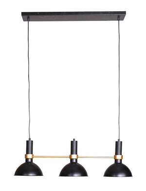 Rigel Matte Black and Brass 3-Light Pendant Ceiling LIght