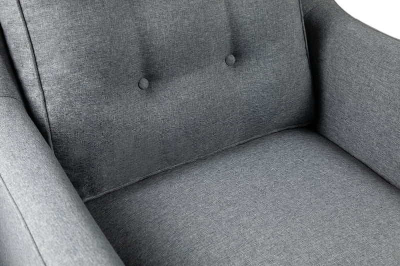 Novalee Linen-Look Fabric Chair - Grey | The Brick