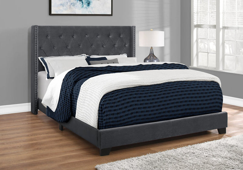 Portia Queen Bed - Dark Grey | The Brick