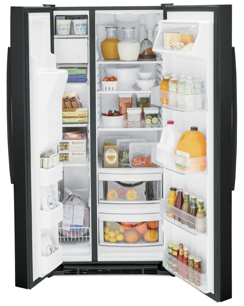 GE 23 Cu. Ft. Side-by-Side Refrigerator - GSS23GGPBB | The Brick