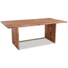 Malta Dining Table, Acacia Wood, Gold Accent, Trestle Base 79