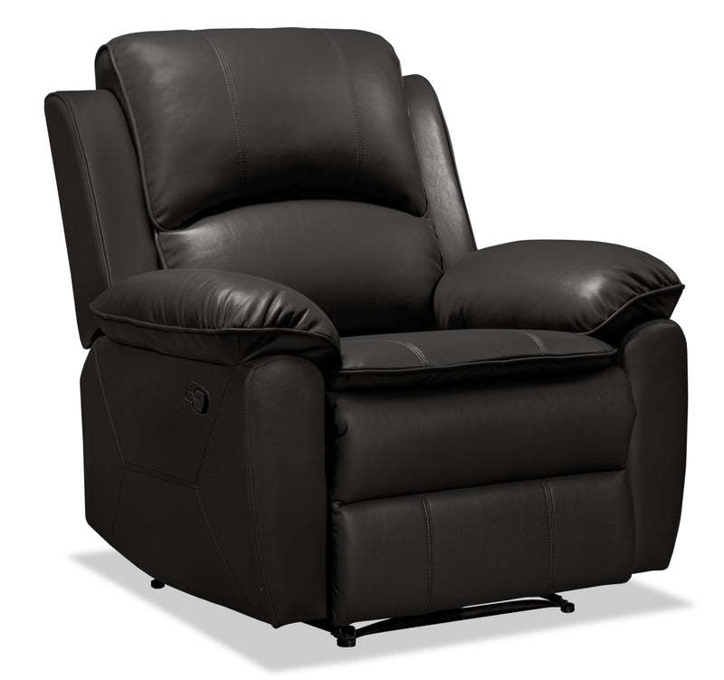 Chandler Leath-Aire Recliner - Grey | The Brick