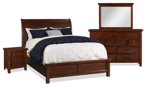 Sonoma 6pc Bedroom Set with Bed, Dresser, Mirror & Nightstand, Mango Brown - Queen Size