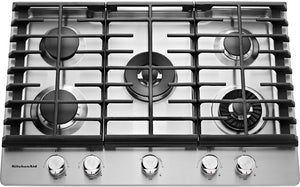 KitchenAid 48'' 6-Burner Commercial-Style GAS Rangetop with Griddle - Stainless Steel KCGC558JSS