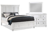 Vera 5pc Bedroom Set with Bed, Dresser & Mirror, White - King Size