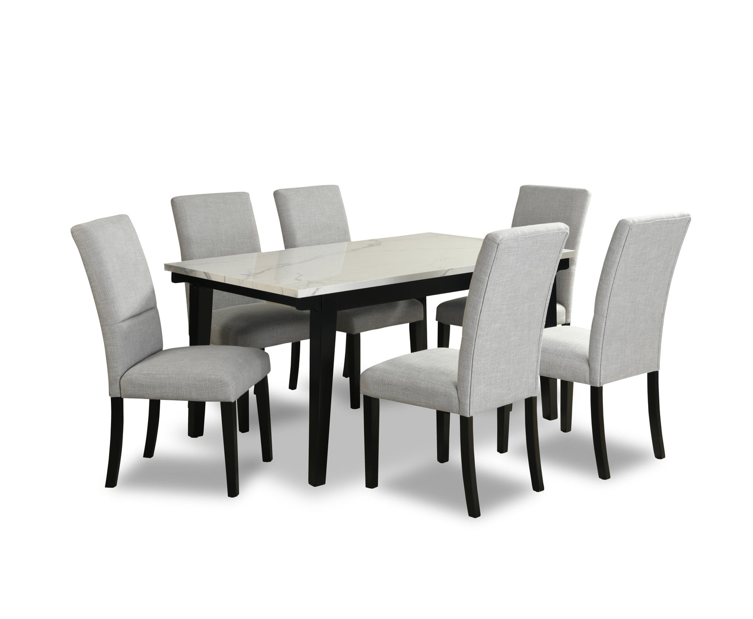 Verona 7pc Dining Set with Table & 6 Chairs, Culture Marbled Top, 6 ...