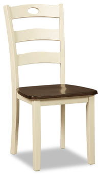 Woodanville Dining Chair, Ladder Back -Two-Tone White & Brown 