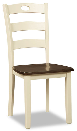 Woodanville Dining Chair, Ladder Back -Two-Tone White & Brown