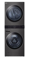 LG 5.2 Washer/7.4 Dryer Cu. Ft. Front-Load High-Efficiency Steam Washtower™ - Black Steel - WKEX200HBA